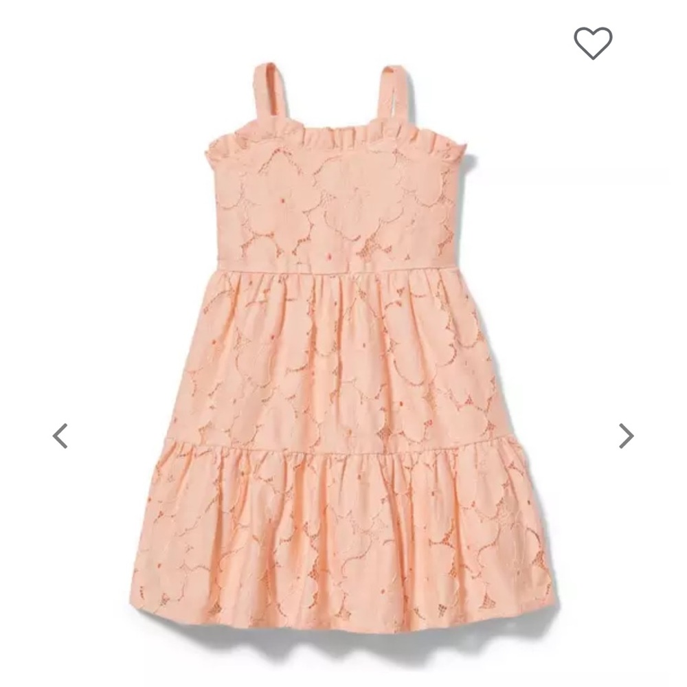 Janie and jack Peach Lace Kids Dress